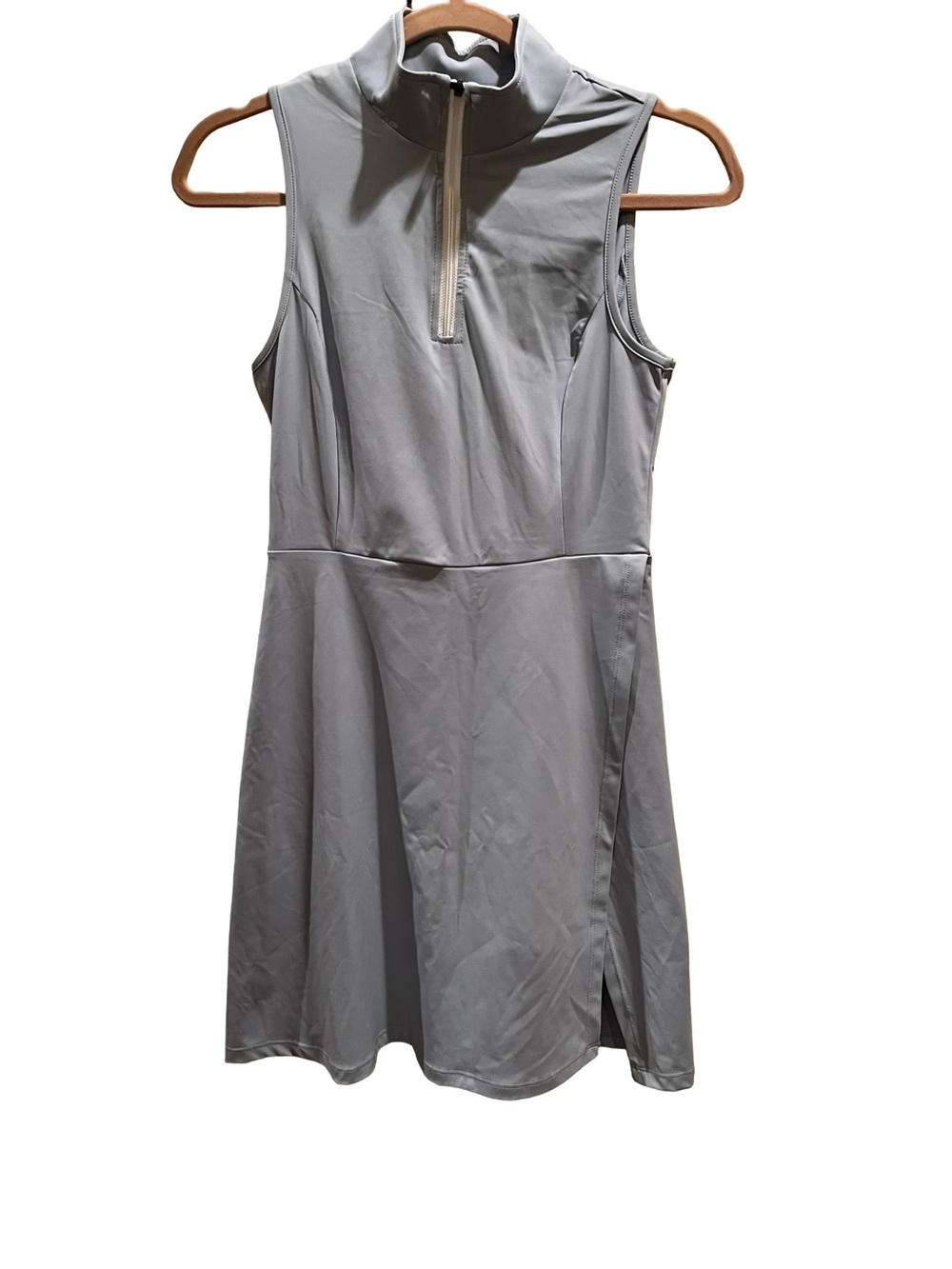 Sleeveless Sky Blue Athletic Dress with Zip Neck and Shorts with Pockets.  NWOT